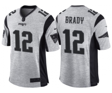 Nike New England Patriots #12 Tom Brady 2016 Gridiron Gray II Men's NFL Limited Jersey