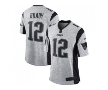 Nike New England Patriots #12 Tom Brady Gray Men's Stitched NFL Limited Gridiron Gray II Jersey