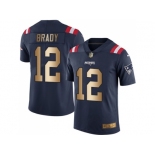 Nike New England Patriots #12 Tom Brady Navy Blue Men's Stitched NFL Limited Gold Rush Jersey