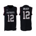 Nike New England Patriots #12 Tom Brady Navy Blue Team Color Men Stitched NFL Limited Tank Top Jersey