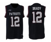 Nike New England Patriots #12 Tom Brady Navy Blue Team Color Men Stitched NFL Limited Tank Top Jersey