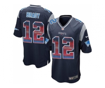 Nike New England Patriots #12 Tom Brady Navy Blue Team Color Men's Stitched NFL Limited Strobe Jersey