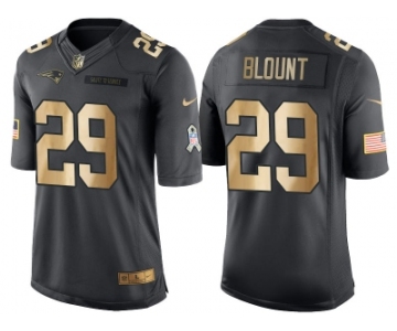 Nike New England Patriots #29 LeGarrette Blount 2016 Christmas Gold Men's NFL Limited Salute to Service Jersey