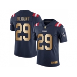 Nike New England Patriots #29 LeGarrette Blount Navy Blue Men's Stitched NFL Limited Gold Rush Jersey