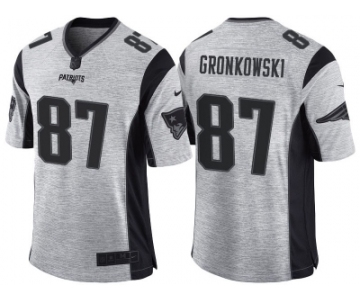 Nike New England Patriots #87 Rob Gronkowski 2016 Gridiron Gray II Men's NFL Limited Jersey