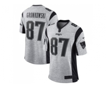 Nike New England Patriots #87 Rob Gronkowski Gray Men's Stitched NFL Limited Gridiron Gray II Jersey