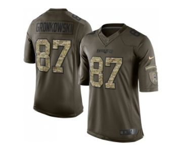 Nike New England Patriots #87 Rob Gronkowski Green Men Stitched NFL Limited 2015 Salute To Service Jersey