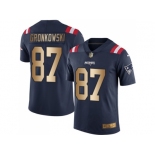 Nike New England Patriots #87 Rob Gronkowski Navy Blue Men's Stitched NFL Limited Gold Rush Jersey