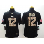 nike nfl jerseys new england patriots #12 brady  black[salute to service limited]