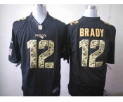 nike nfl jerseys new england patriots #12 brady black[salute to service limited]