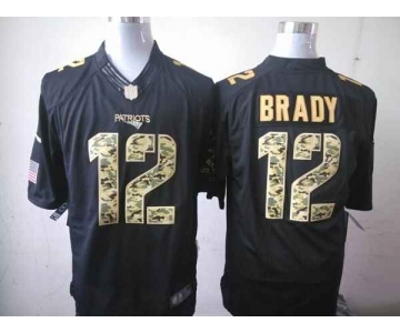 nike nfl jerseys new england patriots #12 brady  black[salute to service limited]