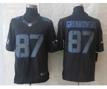 nike nfl jerseys new england patriots #87 gronkowski black[nike impact limited]