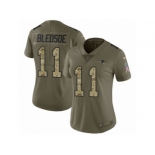 Women Nike New England Patriots #11 Drew Bledsoe Limited Olive Camo 2017 Salute to Service NFL Jersey