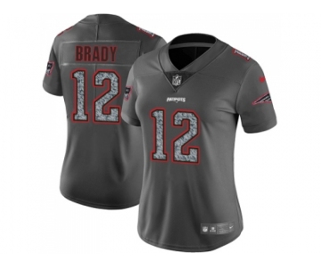 Women Nike New England Patriots #12 Tom Brady Gray Static NFL Vapor Untouchable Limited Jersey