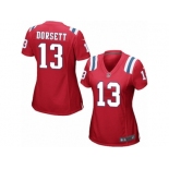 Women Nike New England Patriots #13 Phillip Dorsett Game Red Alternate NFL Jersey