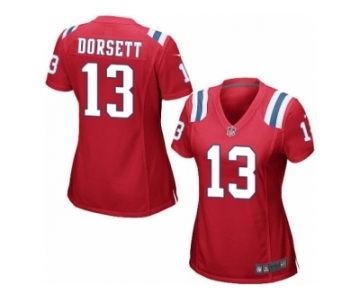 Women Nike New England Patriots #13 Phillip Dorsett Game Red Alternate NFL Jersey