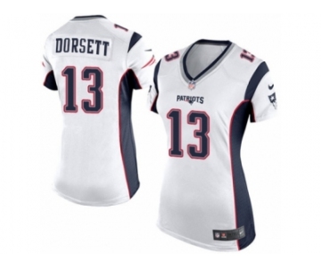 Women Nike New England Patriots #13 Phillip Dorsett Game White NFL Jersey