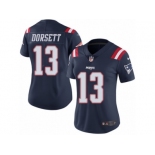 Women Nike New England Patriots #13 Phillip Dorsett Limited Navy Blue Rush Vapor Untouchable NFL Jersey