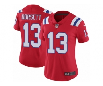 Women Nike New England Patriots #13 Phillip Dorsett Red Alternate Vapor Untouchable Limited Player NFL Jersey