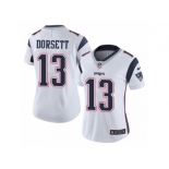 Women Nike New England Patriots #13 Phillip Dorsett White Vapor Untouchable Limited Player NFL Jersey