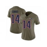 Women Nike New England Patriots #14 Brandin Cooks Limited Olive 2017 Salute to Service NFL Jersey