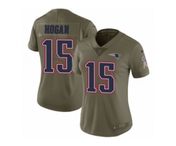 Women Nike New England Patriots #15 Chris Hogan Limited Olive 2017 Salute to Service NFL Jersey