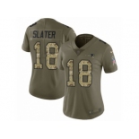 Women Nike New England Patriots #18 Matthew Slater Limited Olive Camo 2017 Salute to Service NFL Jersey