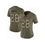 Women Nike New England Patriots #28 James White Limited Olive Camo 2017 Salute to Service NFL Jersey