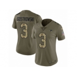 Women Nike New England Patriots #3 Stephen Gostkowski Limited Olive Camo 2017 Salute to Service NFL Jersey