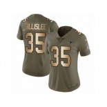 Women Nike New England Patriots #35 Mike Gillislee Limited Olive Gold 2017 Salute to Service NFL Jersey