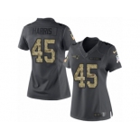 Women Nike New England Patriots #45 David Harris Limited Black 2016 Salute to Service NFL Jersey