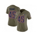 Women Nike New England Patriots #45 Donald Trump Limited Olive 2017 Salute to Service NFL Jersey