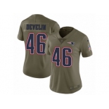 Women Nike New England Patriots #46 James Develin Limited Olive 2017 Salute to Service NFL Jersey