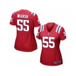 Women Nike New England Patriots #55 Cassius Marsh Game Red Alternate NFL Jersey