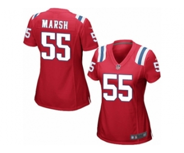 Women Nike New England Patriots #55 Cassius Marsh Game Red Alternate NFL Jersey