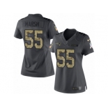 Women Nike New England Patriots #55 Cassius Marsh Limited Black 2016 Salute to Service NFL Jersey