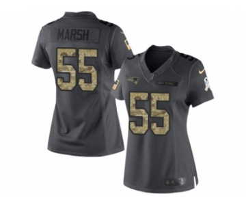 Women Nike New England Patriots #55 Cassius Marsh Limited Black 2016 Salute to Service NFL Jersey