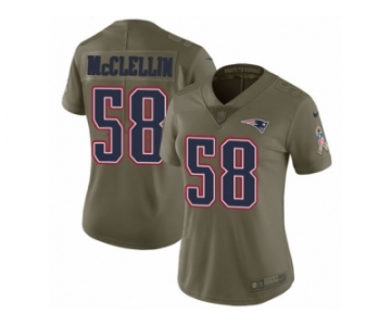 Women Nike New England Patriots #58 Shea McClellin Limited Olive 2017 Salute to Service NFL Jersey