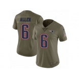 Women Nike New England Patriots #6 Ryan Allen Limited Olive 2017 Salute to Service NFL Jersey