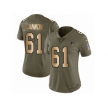 Women Nike New England Patriots #61 Marcus Cannon Limited Olive Gold 2017 Salute to Service NFL Jersey