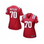 Women Nike New England Patriots #70 Adam Butler Game Red Alternate NFL Jersey