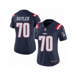 Women Nike New England Patriots #70 Adam Butler Limited Navy Blue Rush Vapor Untouchable NFL Jersey