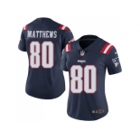 Women Nike New England Patriots #80 Jordan Matthews Navy Blue Stitched NFL Limited Rush Jersey