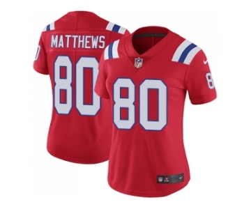 Women Nike New England Patriots #80 Jordan Matthews Red Alternate Stitched NFL Vapor Untouchable Limited Jersey