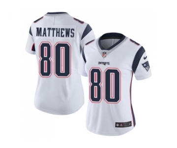 Women Nike New England Patriots #80 Jordan Matthews White Stitched NFL Vapor Untouchable Limited Jersey