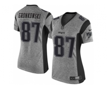 Women Nike New England Patriots #87 Rob Gronkowski Gray Stitched Gridiron