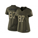 Women Nike New England Patriots #87 Rob Gronkowski Green Stitched NFL Limited 2015 Salute to Service Jersey