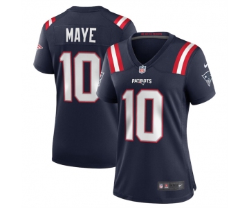 Women's New England Patriots #10 Drake Maye 2024 Draft Navy Football Stitched Jersey