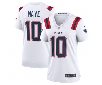 Women's New England Patriots #10 Drake Maye 2024 Draft White Football Stitched Jersey