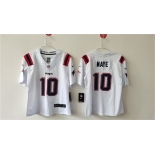 Women's New England Patriots #10 Drake Maye 2024 Draft White Vapor Untouchable Limited Football Stitched Jersey